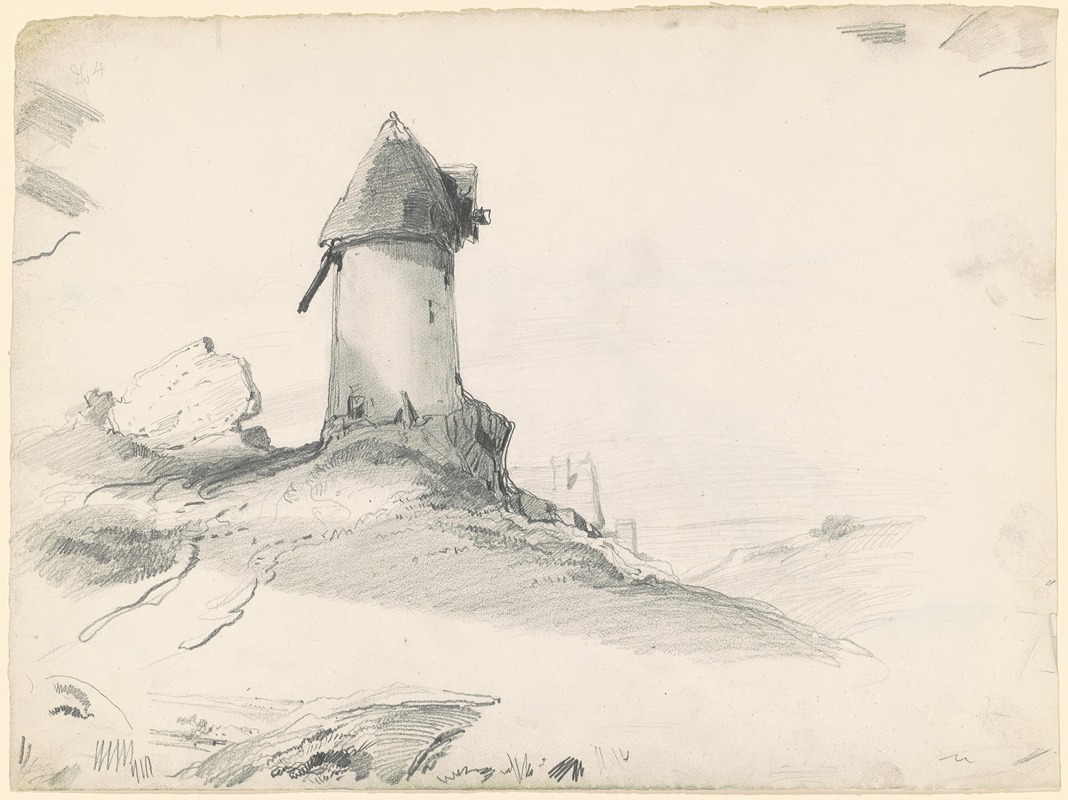 Landscape with Mill by Seth Wells Cheney, 1835-1840 — digital art print download