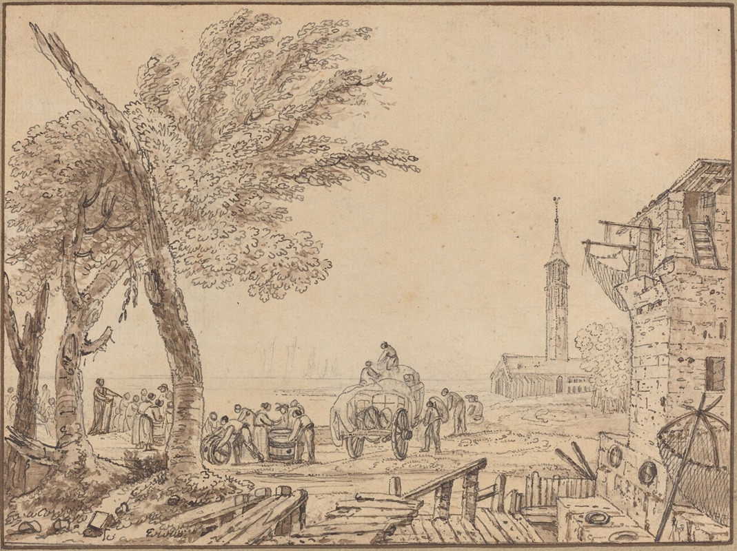View of a Port by Аноним — digital art print download