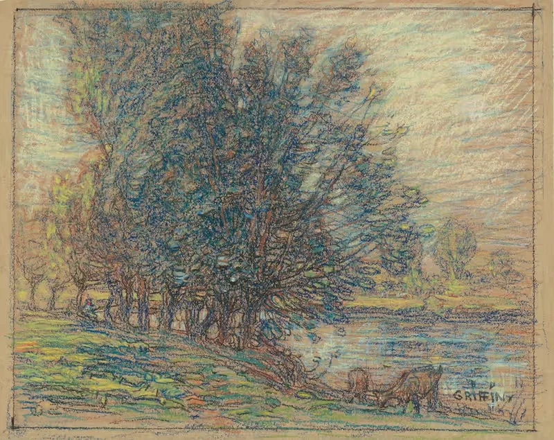 Ивы, Лонгпре, Франция by Уолтер Гриффин, 1911-1918 — digital art print download