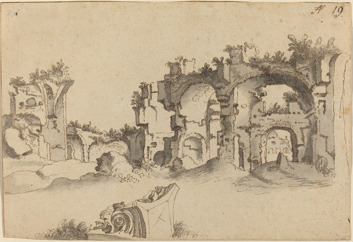 The Baths of Caracalla, Rome — Willem van Nieulandt the younger