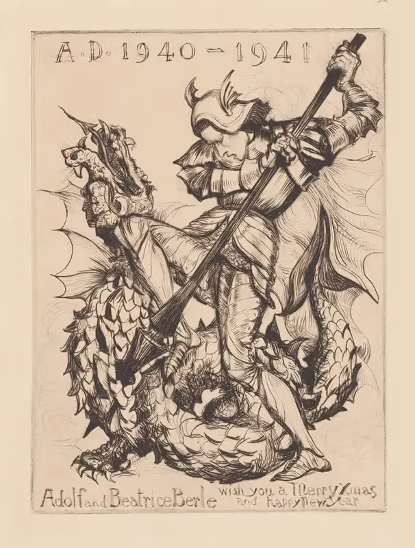 Святой Георгий и дракон by Альберт Штернер, 1940 - 1941 — digital art print download