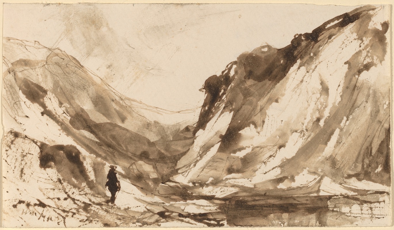 Deep Valley in Mountainous Landscape by Уильям Харт — digital art print download
