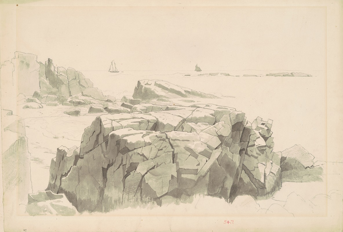 Shag Rocks, Nahant, Massachusetts by Уильям Стэнли Хазелтайн, 1860-1865 — digital art print download