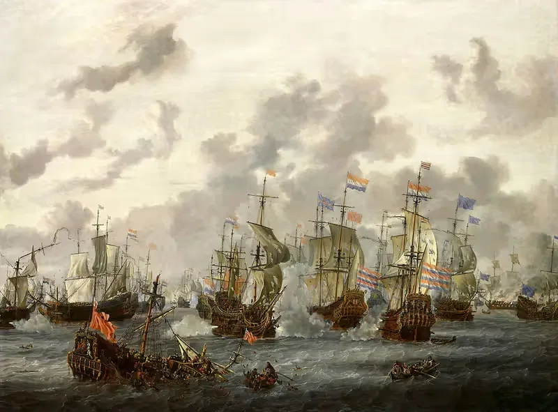 Четыре дня битвы by Абрахам Сток, 1666 — digital art print download