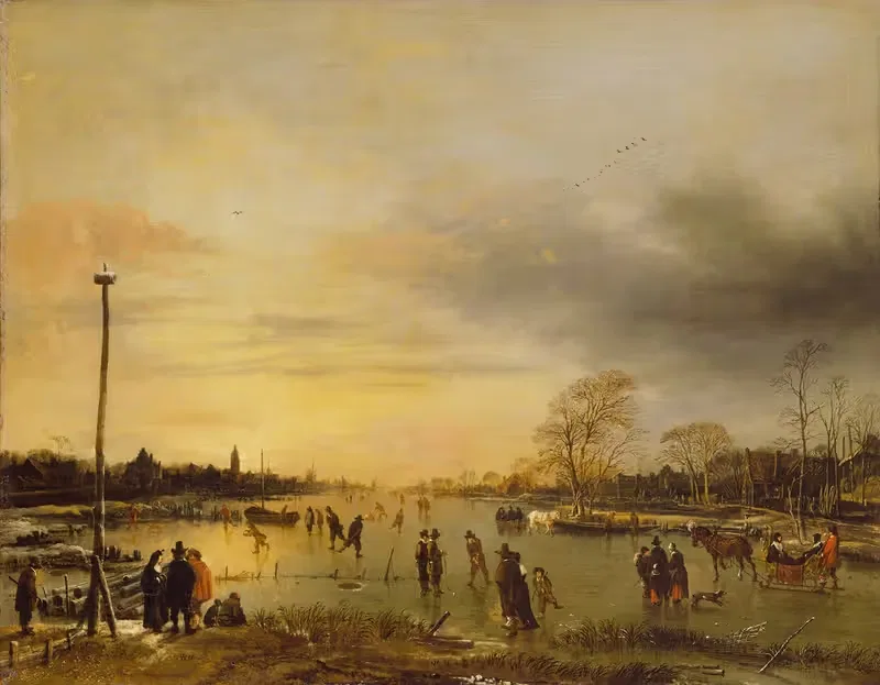 A Skating Scene by Aert van der Neer — digital art print download