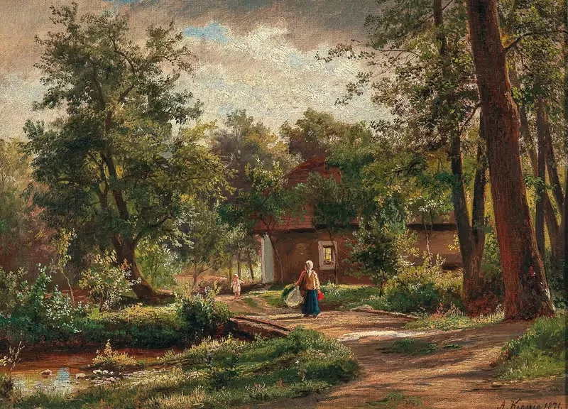 Сельский идиллия, мать возвращается домой by Алойс Кирниг, 1871 — digital art print download