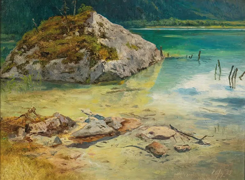 Впечатление от озера Аттерзее by Антон Шрёдль, 1889 — digital art print download