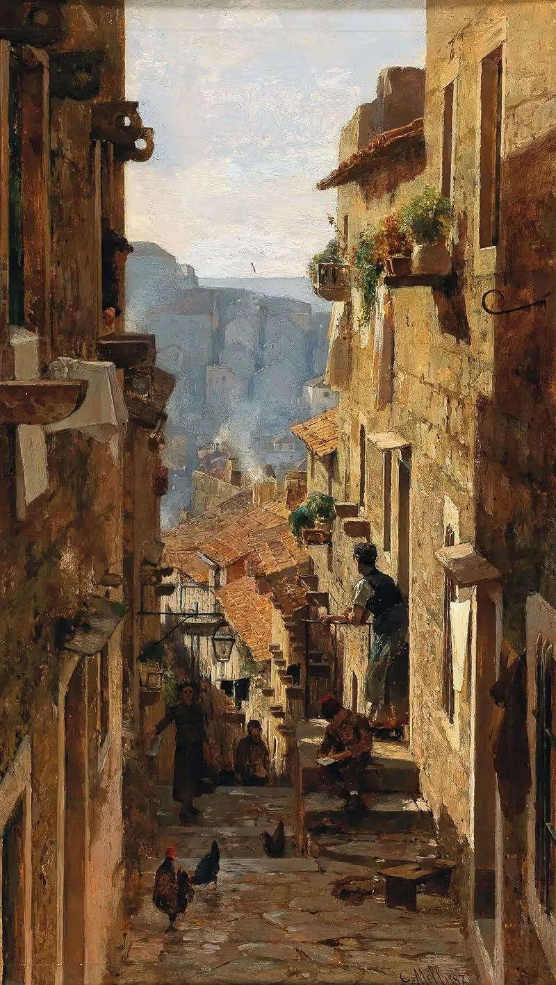 Улица в Рагузе by Карл Молл, 1887 — digital art print download