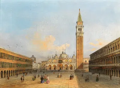 A view of St Mark’s Square and the Campanile by Carlo Grubacs — digital art print download