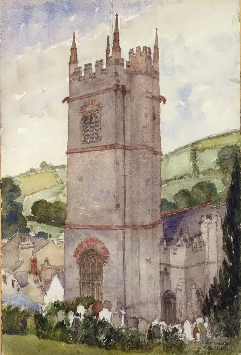 Church Tower, Marldon by Cass Gilbert, 1924 — digital art print download