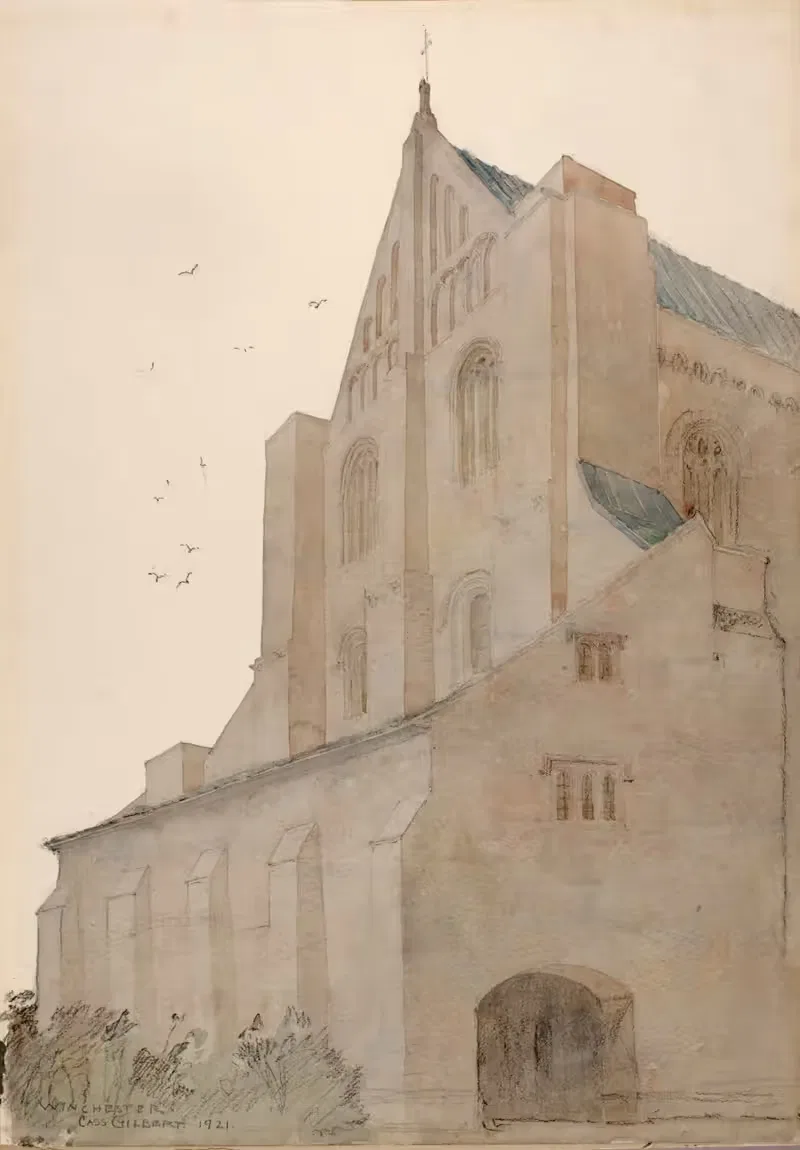 Winchester, England by Cass Gilbert, 1921 — digital art print download