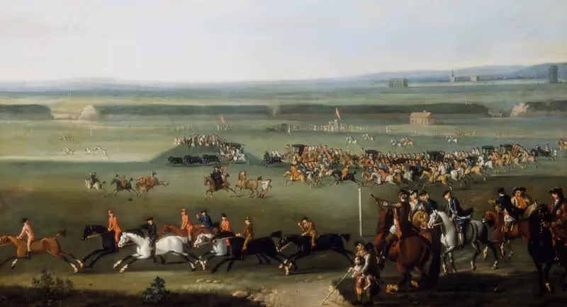 Racing Scene at Newmarket — Circle of John Wootton