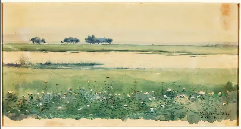 Пейзаж с болотами by Де Лэнси Гилл, 1898 — digital art print download