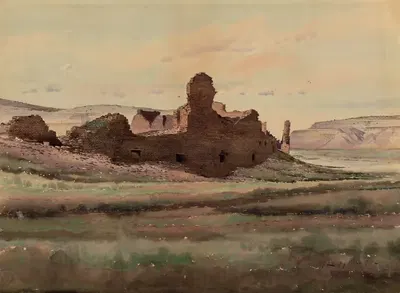 Pueblo Bonito Ruin, Chaco Canyon, New Mexico by De Lancey Gill, 1888 — digital art print download