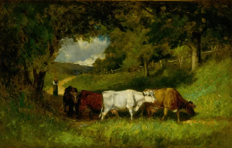 Прогон коров домой by Эдвард Митчелл Баннистер, 1881 — digital art print download