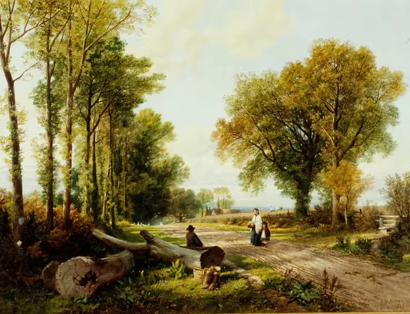 Воскресная утренняя прогулка by Фредерик Уильям Халм, c. 1863 — digital art print download