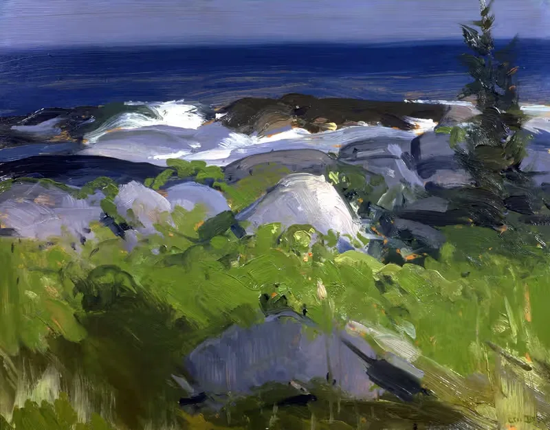 Берег, покрытый виноградом – остров Монхеган by Джордж Уэсли Беллоуз, 1913 — digital art print download