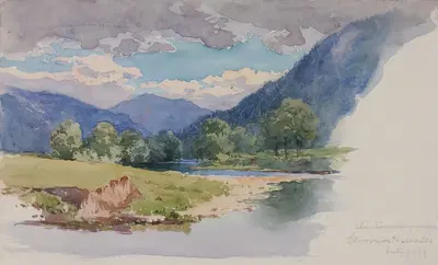 The Conway, near Llanrwst, Wales by George Elbert Burr, 1899 — digital art print download