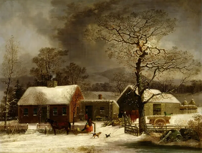 Winter Scene in New Haven, Connecticut — George Henry Durrie