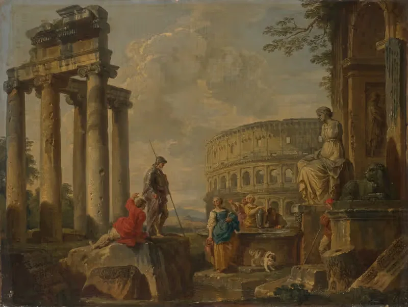 The Coliseum amongst Roman Ruins — Giovanni Paolo Panini