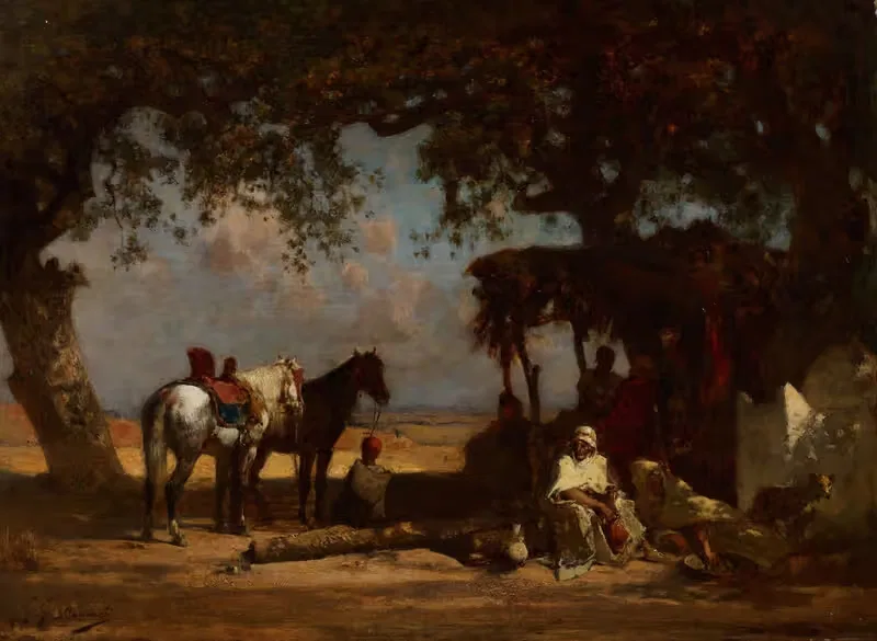 Арабский лагерь by Гюстав-Акиль Гийомет, c. 1880 — digital art print download