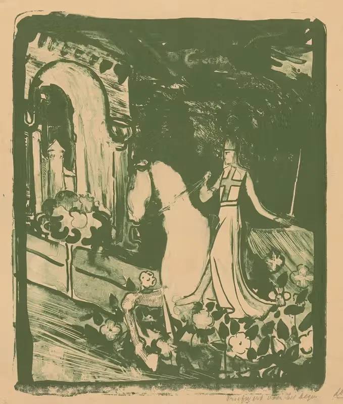 Ridder te paard by Antoon Derkinderen, 1869 - 1915 — digital art print download