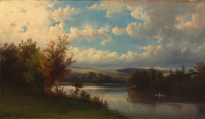 Пейзаж рядом с Грэнби, Коннектикут by Хендрик Дирк Круземан ван Эльтен — digital art print download