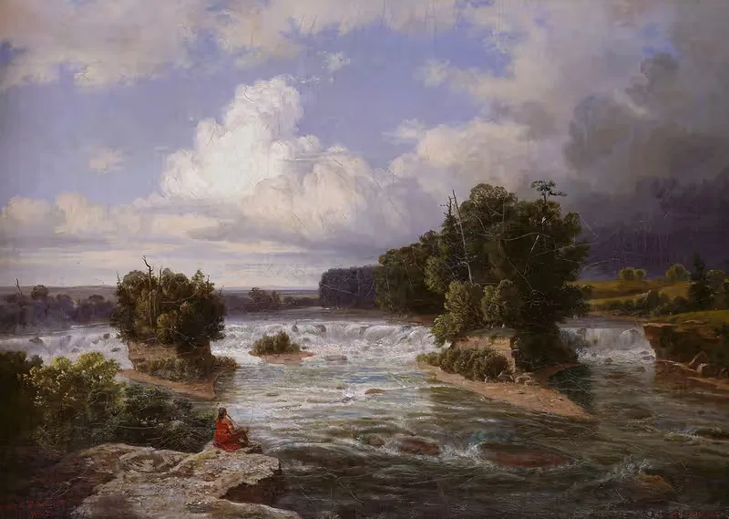 Водопад Святого Антония, как он выглядел в 1848 году by Генри Льюис, 1855 — digital art print download