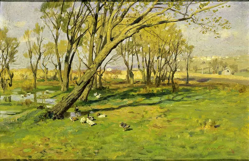 Хакенсак, Нью-Джерси, Пруд Рыбака by Герман Хартвих, 1894 — digital art print download