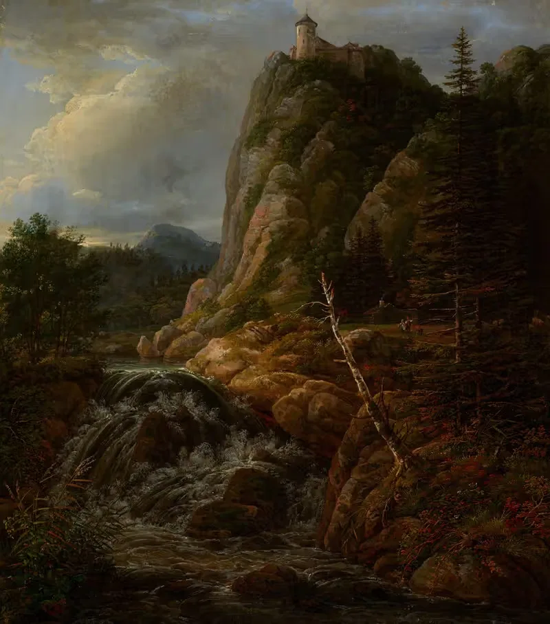 Северный пейзаж с замком by Иоганн Кристиан Даль, 1818 — digital art print download
