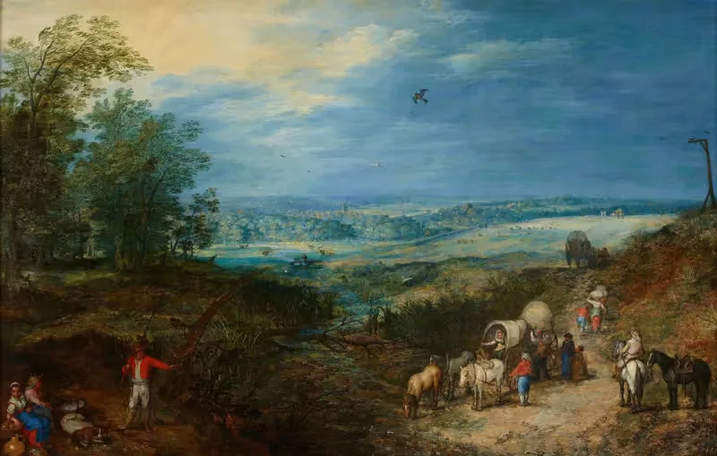 Пейзаж с крестьянами by Ян Брейгель Старший, c. 1604 — digital art print download