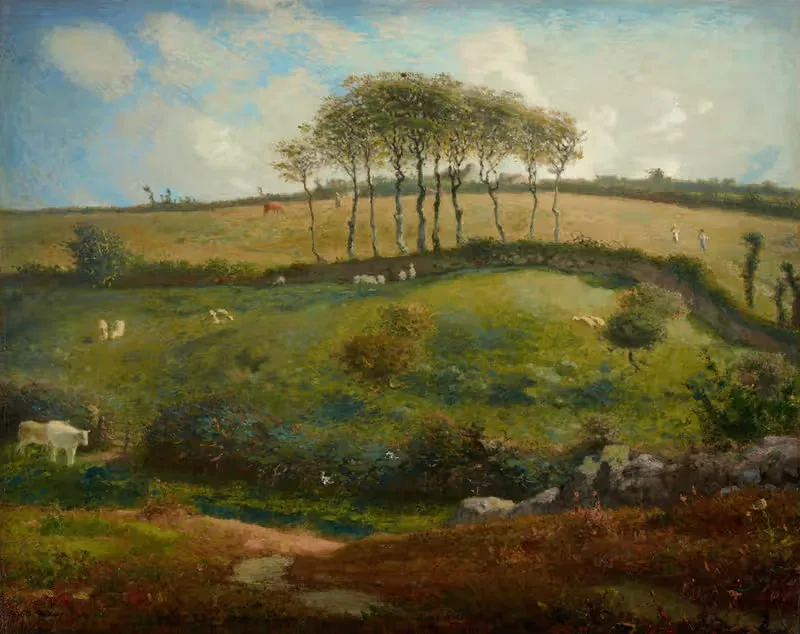 Пастбище рядом с Шербуром (Нормандия) by Жан-Франсуа Миле, 1871-1872 — digital art print download