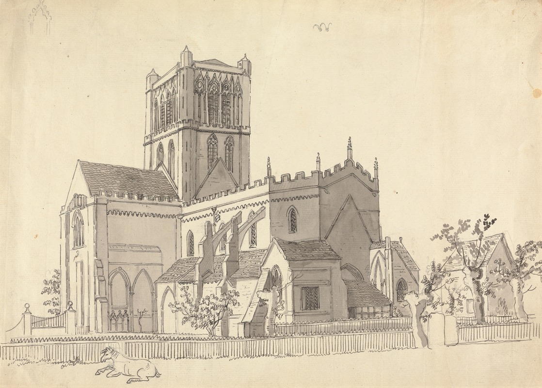 Pershore Abbey, Worcestershire by Капитан Фрэнсис Гроуз, 1791 — digital art print download