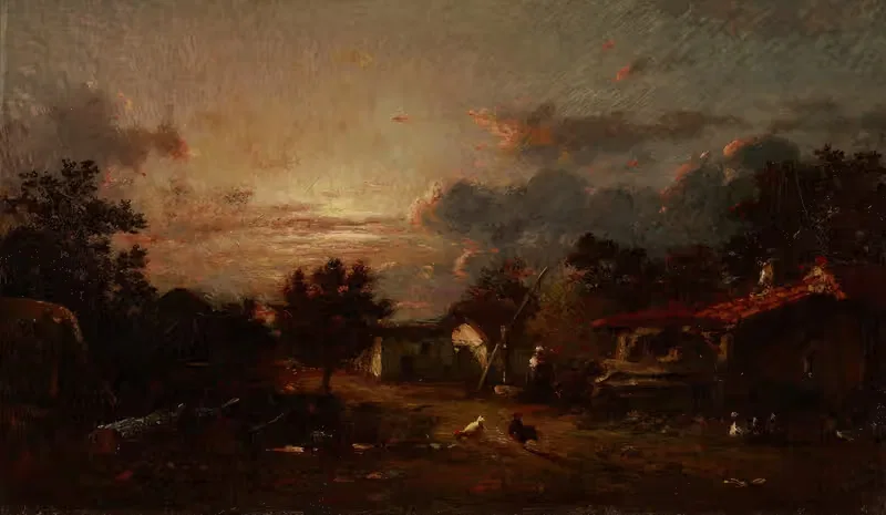 Сельская сцена, закат by Жюль Дюпре, c. 1870 — digital art print download