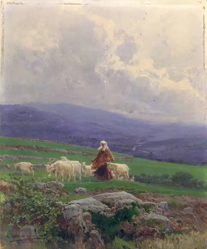 Goats in the Pasture, Anticoli Corrado — Mariano Barbasán