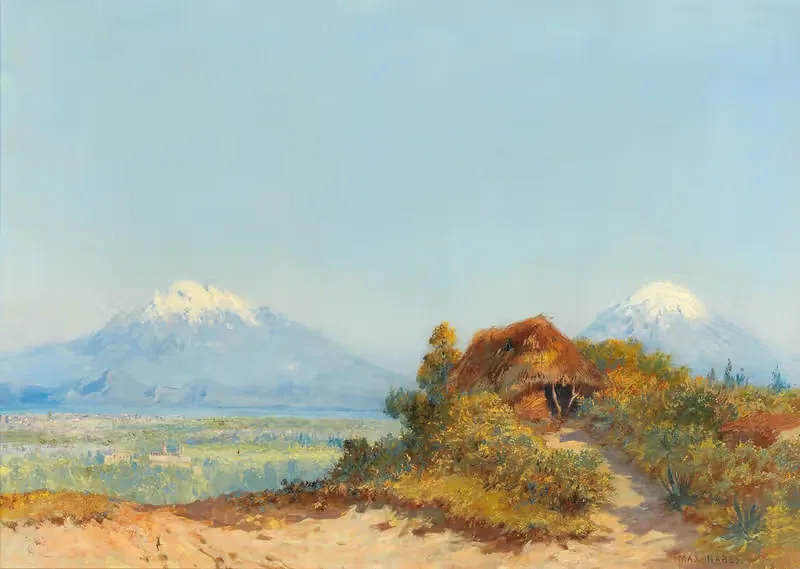 Sicilian Landscape, Etna in the Background — Max Friedrich Rabes