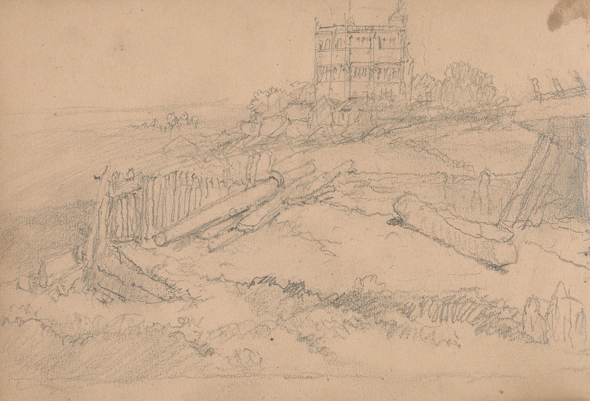 Study of a Dry Dock with Boat by Кларксон Стэнфилд, 1863 — digital art print download