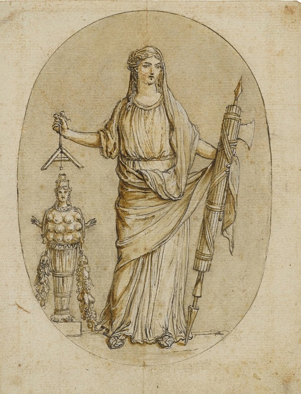 A female allegory, possibly Abundance — Claude Louis Desrais