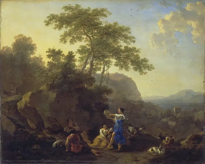 Музыкальная пастушка by Николаес Питерсз. Берхем, 1658 — digital art print download
