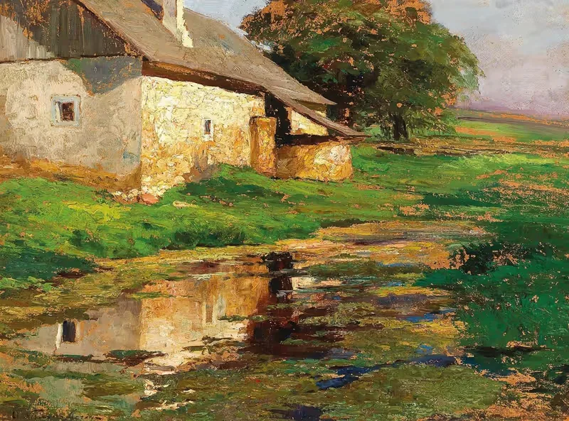 У пруда за домом by Ольга Визингер-Флориан, 1902 — digital art print download