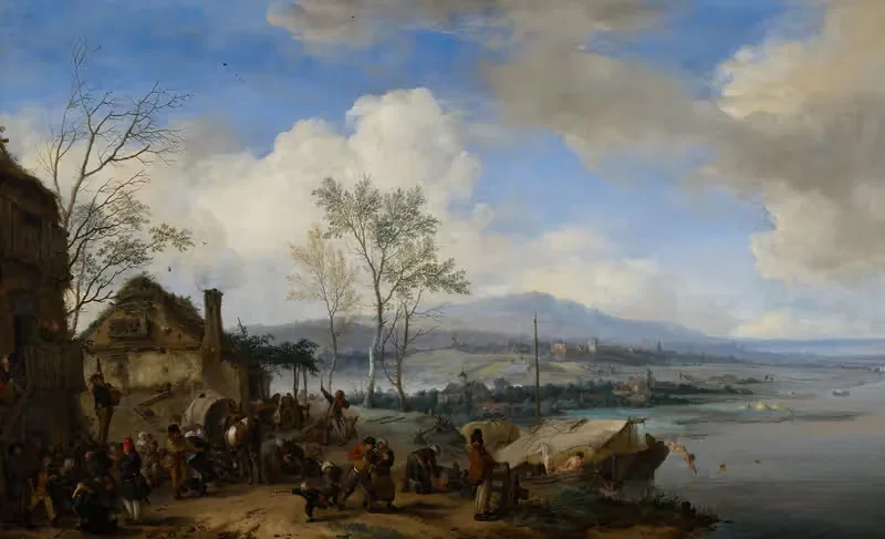 Merry and Rowdy Peasants at an Inn — Philips Wouwerman