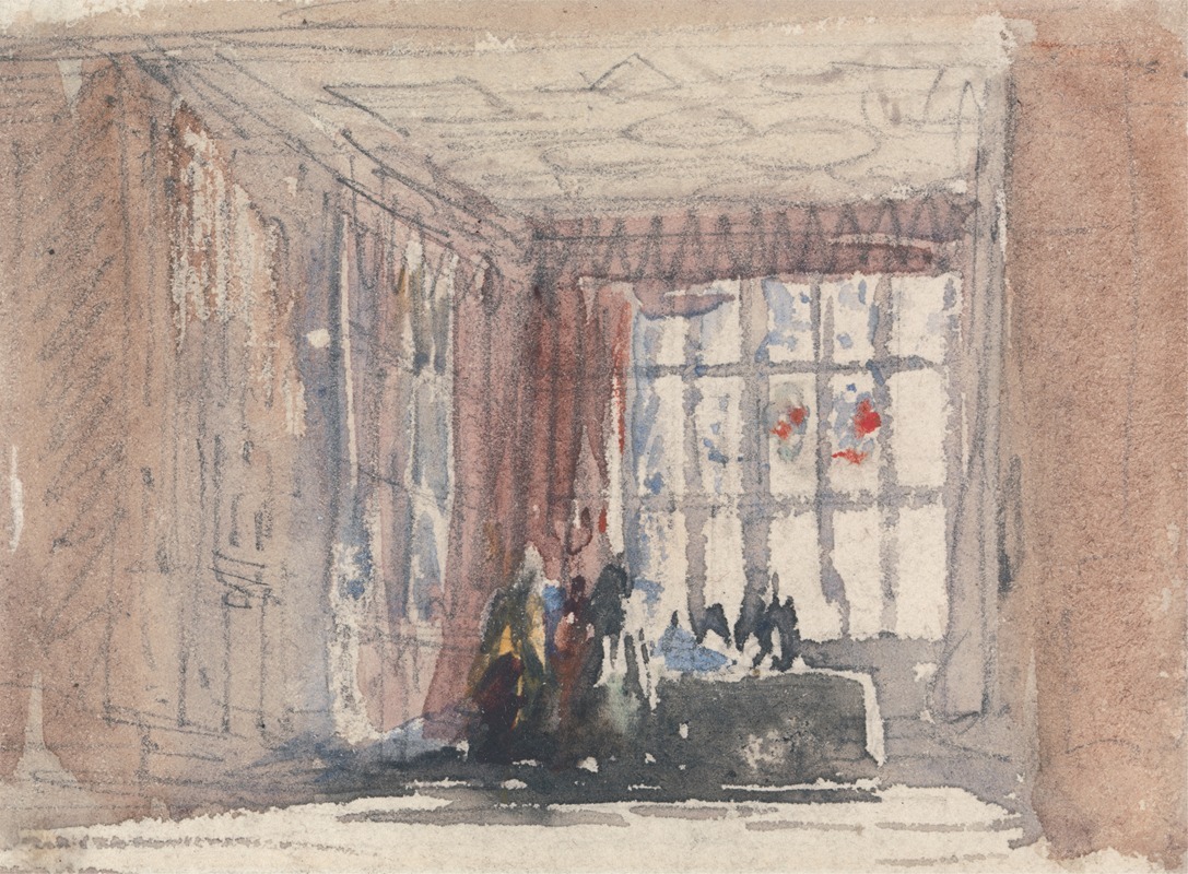A Tudor Room with Figures by Дэвид Кокс — digital art print download