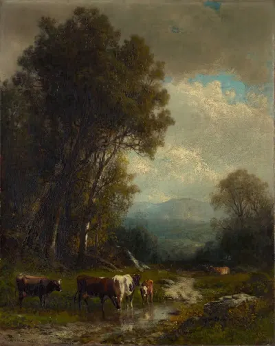 Пейзаж с скотом by Уильям М. Харт, 1879 — digital art print download