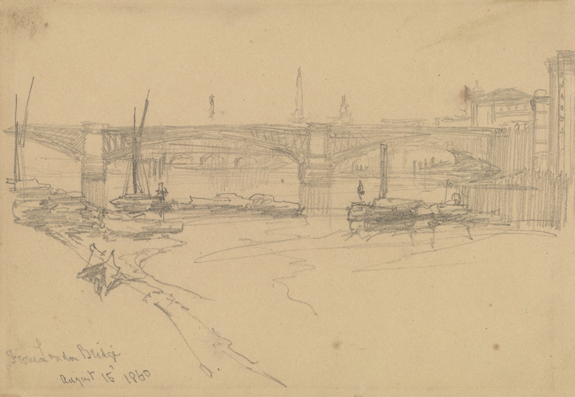 From London Bridge by Дэвид Робертс, 1860 — digital art print download