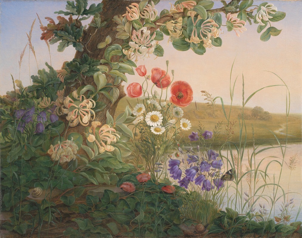 Blomsterstykke by Christine Løvmand, 1841 — digital art print download