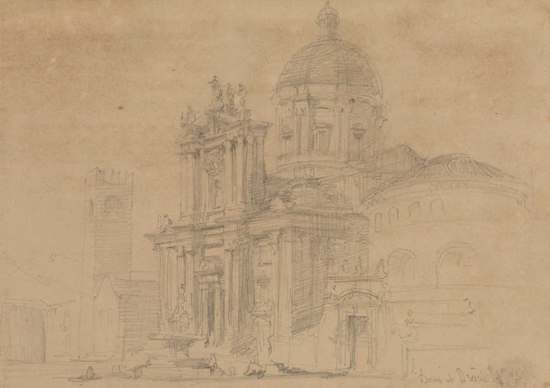 The Duomo at Brescia by Дэвид Робертс, 1851 — digital art print download