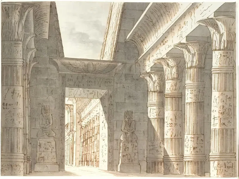 Ægyptisk Tempel by Aron Wallick, 1778 - 1845 — digital art print download