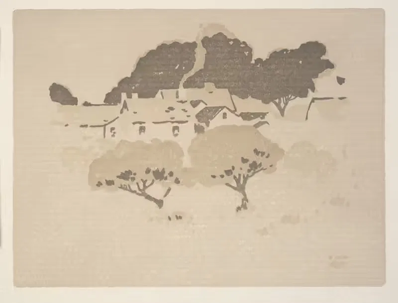 Ipswich Prints; Village Roofs — Arthur Wesley Dow