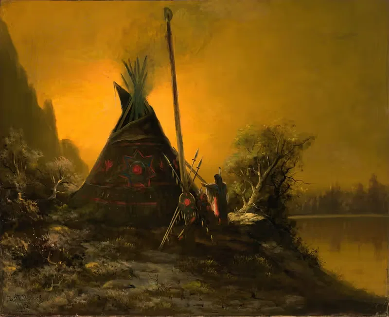 Night Scene Of Indian Tipi — Benjamin Raborg