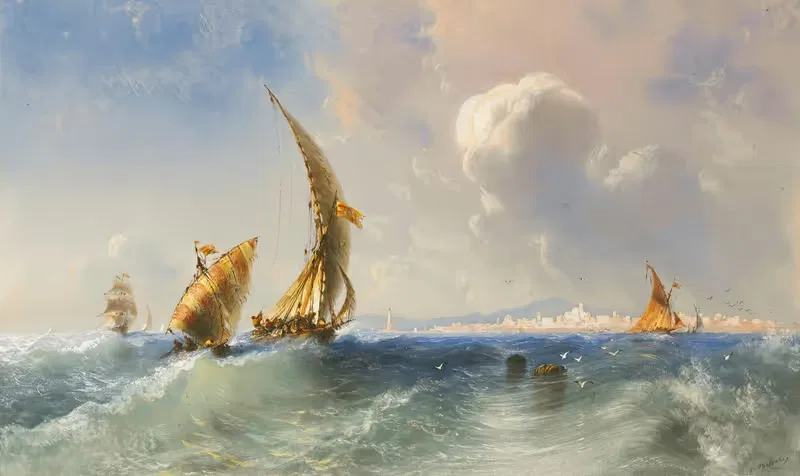 High Seas Near Alicante — Carlo Bossoli
